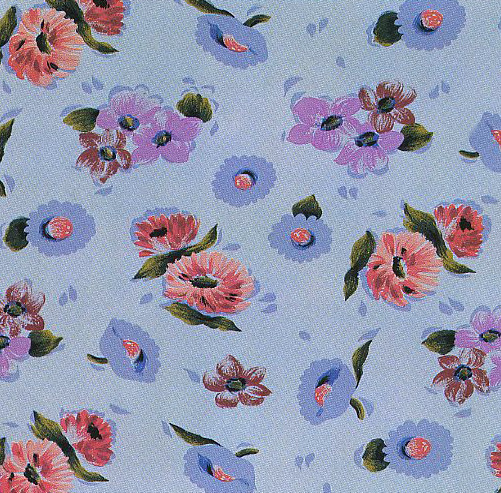 printed silk fabric Allover Tossed theme