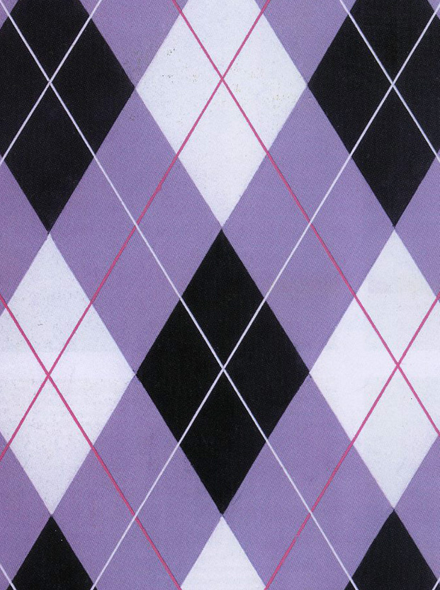 printed silk fabric Argyle theme