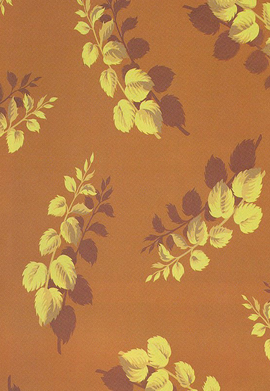 printed silk fabric Leaves theme