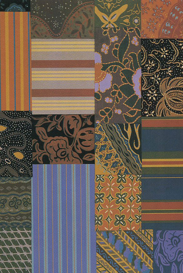 printed silk fabric Patchwork theme