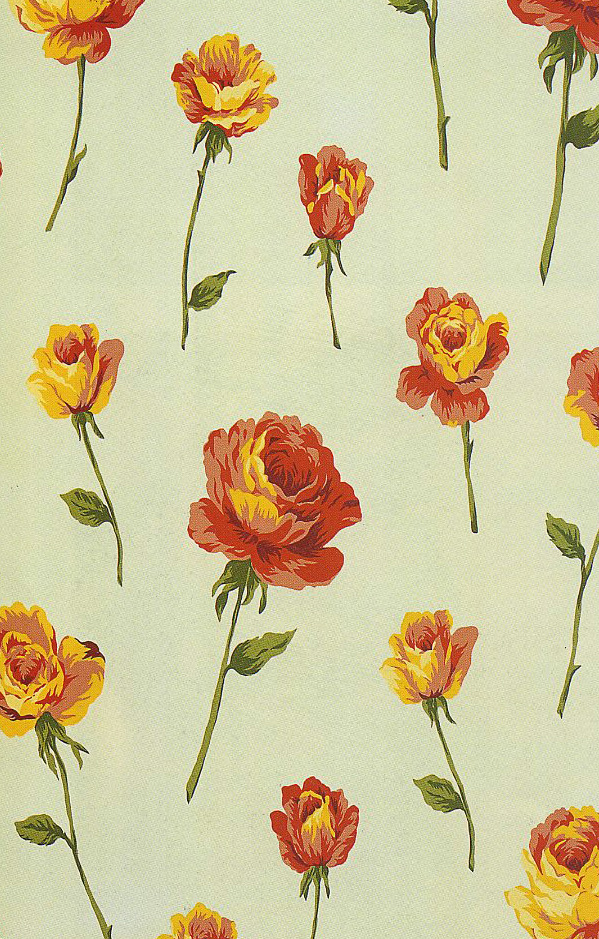 printed silk fabric Roses theme